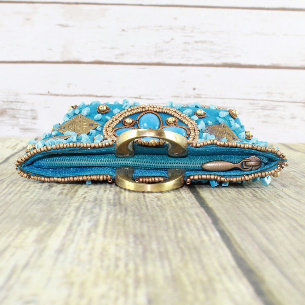 SALE! UNBRANDED Boho Beaded Clutch Wallet Coin Purse - Picture 4 of 8